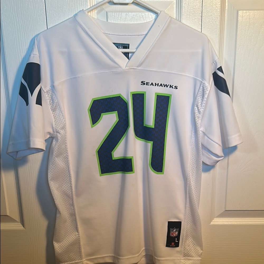 Nike Marshawn Lynch Seahawks White Jersey